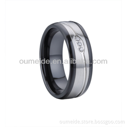 diamond and black ceramic engagement rings